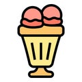 Gelato sundae icon vector flat