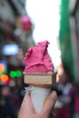 Italian icecream with cones Royalty Free Stock Photo