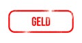 Geld - red grunge rubber, stamp