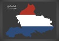 Gelderland Netherlands map with Dutch national flag