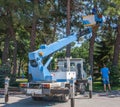 Gelendzhik, Russia - June 2016: aerial work platform lift or autotower outdoors