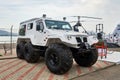 TREÃÂ¡OL-39294 - Russian ATV on pneumatic low pressure propelling devices is demonstrated at the exhibition area on the Black Sea.