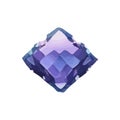 Gem Cartoon jewelry stone for game achievement and currency, icon of colored shiny crystal.