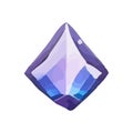 Gem Cartoon jewelry stone for game achievement and currency, icon of colored shiny crystal.