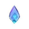 Gem Cartoon jewelry stone for game achievement and currency, icon of colored shiny crystal.