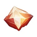 Gem Cartoon jewelry stone for game achievement and currency, icon of colored shiny crystal.