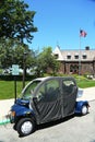 GEM E4 electrical car at the charging station in Brooklyn Royalty Free Stock Photo