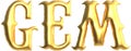 Gem golden text , 3d rendering Royalty Free Stock Photo
