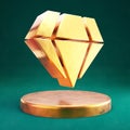 Gem icon. Fortuna Gold Gem symbol on golden podium