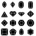 Gem icon vector set. Geometric gems diamonds illustration sign collection. sapphire precious jewels symbol.