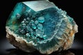 Gem quality geode crystals of the aquamarine mineral are found in a semigem shape