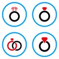 Gem Ring Rounded Vector Icons Royalty Free Stock Photo