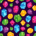 Gem seamless pattern. Colored diamonds jewels precious diamond stone ruby brilliant gemstone vector endless texture