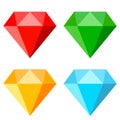 Gem stone vector icon Royalty Free Stock Photo