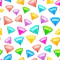 Gem stones seamless pattern. Vector Royalty Free Stock Photo