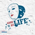 Geme typography, t-shirt graphics. Game is my life Royalty Free Stock Photo