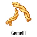 Gemelli icon, cartoon style