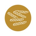 Gemelli pasta color line icon. Italian food.