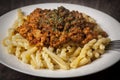 Gemelli Pasta with turkey ground meat