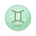 Gemini astrological icon sign illustration vector for print. Zodiac sign gemini