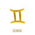 Gemini gold shine vector zodiac sign
