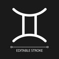 Gemini pixel perfect minimalistic white linear icon for dark theme