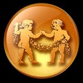 Gemini zodiac button icon