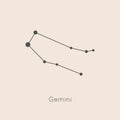 Gemini Zodiac Constellation in Trendy Minimal Linear Style. Vector Horoscope Symbol and Sign Royalty Free Stock Photo