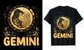 Gemini Zodiac Sign T shirt Design Vector Illustration