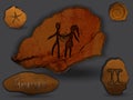 Gemini.Zodiacal constellation in the form of cave painting. Royalty Free Stock Photo