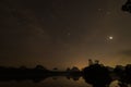 Geminids Meteors Shower before sunrise at Krabi Thailand