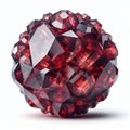 Gemmy garnet crystal with deep red hues and well formed facs, p