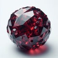 Gemmy garnet crystal with deep red hues and well formed facs p
