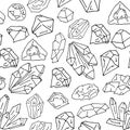 Gems on white pattern Royalty Free Stock Photo