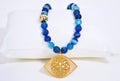 Gemstone blue agate necklace Royalty Free Stock Photo