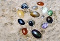 Gemstone burried at sand Royalty Free Stock Photo