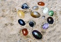 Gemstone burried at sand