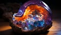 Gemstone collection vibrant colors, translucent quartz, shiny amethyst, precious opal generated by AI