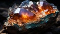 Gemstone collection, vibrant, shiny, multi colored crystals in nature generated by AI