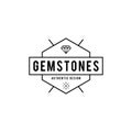 Gemstone and Diamonds Vintage label. Vector illustration