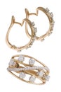 Gemstone earrings and ring