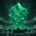 Gemstone Euphoria: A Futuristic Boardroom Royalty Free Stock Photo