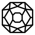 Gemstone jewel icon, outline style