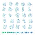 gemstone letter a-z logo design icon template vector element isolated Royalty Free Stock Photo