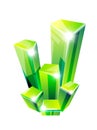 Gemstone, mineral or crystal isolated icon, green emerald Royalty Free Stock Photo