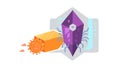 Gemstone Mining Explosion Icon, Resource Extraction Raw Materials, vector design Generative AI Royalty Free Stock Photo