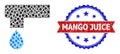 Gemstone Mosaic Kitchen Tap Icon and Distress Bicolor Mango Juice Stamp