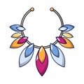 Gemstone necklace icon, cartoon style