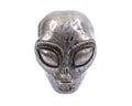 Gemstone Pyrite from Brazil Carved Crystal Star Being, Female Alien Skull, Royalty Free Stock Photo