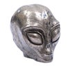 Gemstone Pyrite from Brazil Carved Crystal Star Being, Female Alien Skull, Royalty Free Stock Photo